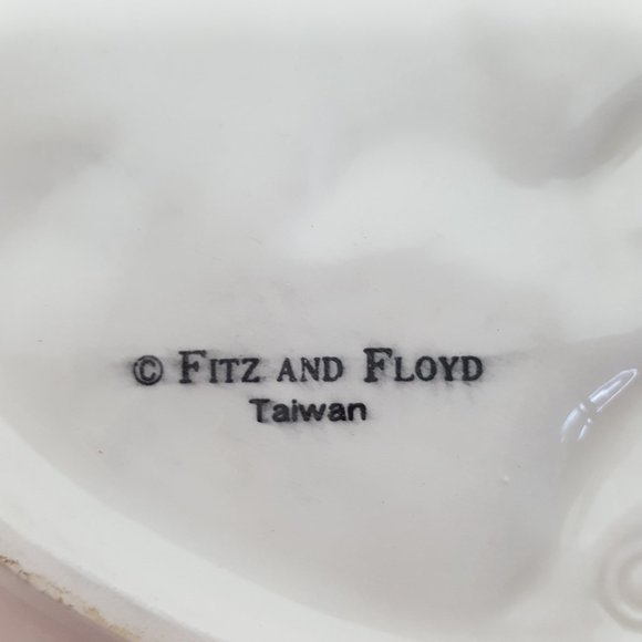 Vintage Fitz & Floyd Ceramic Serving Plate Christmas Holiday Cookie Snack Canape - Picture 6 of 8
